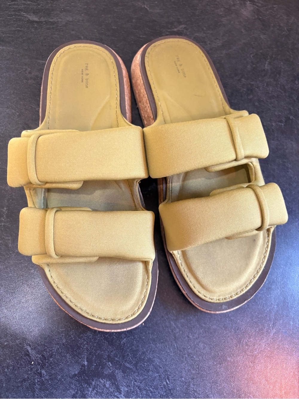 rag & bone moss green parque slide sandal